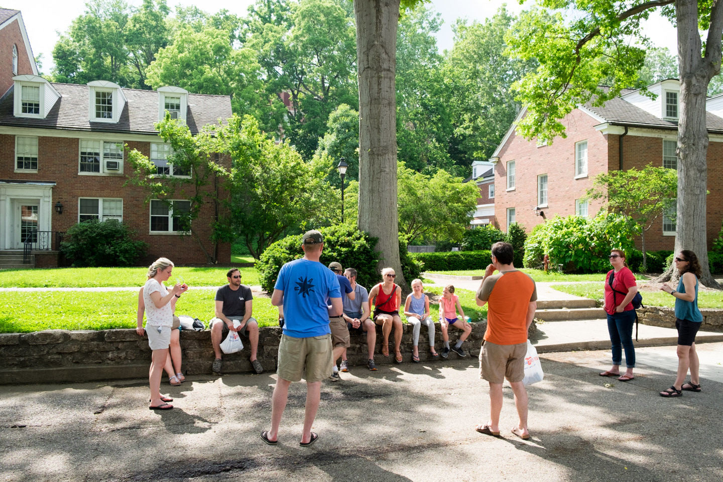 Chatting outside Gam Hall where we all met