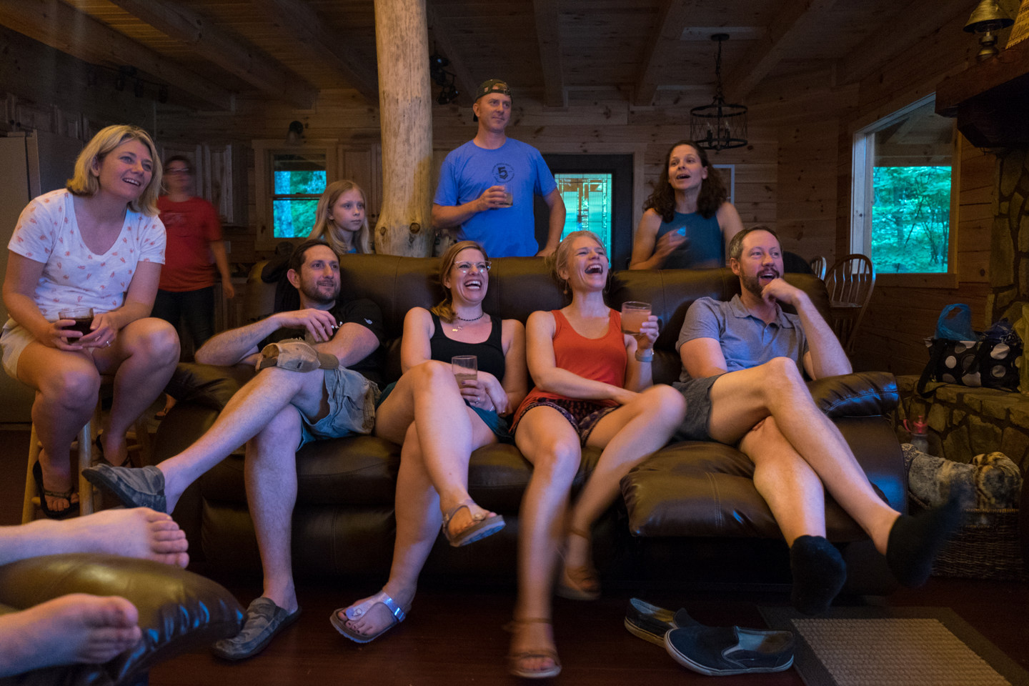 Watching the slideshow of old college photos