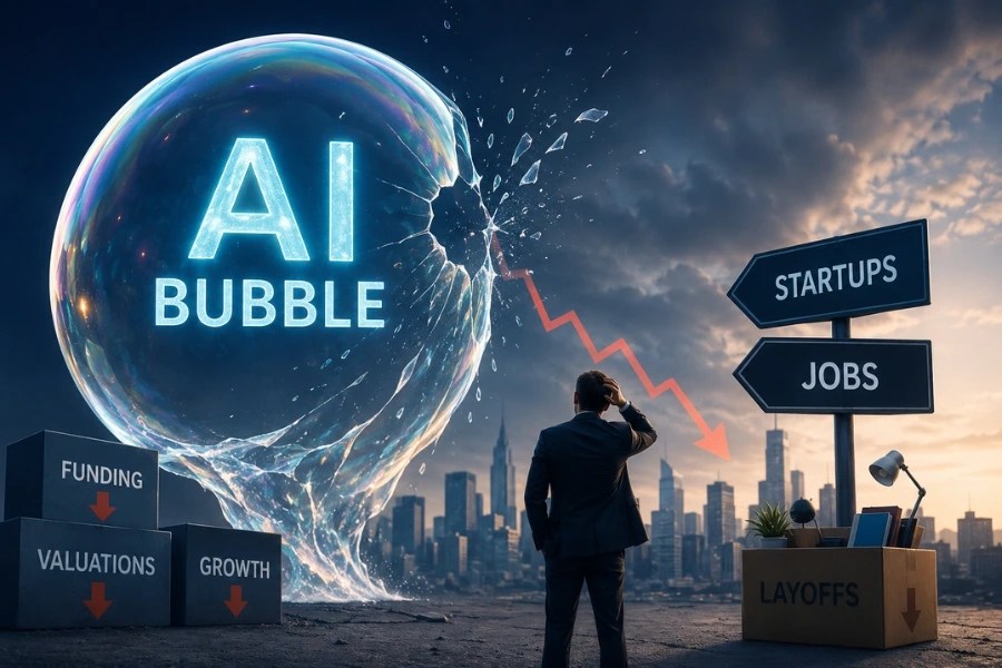 AI Bubble Deflating impact on startups, funding, valuations, and jobs