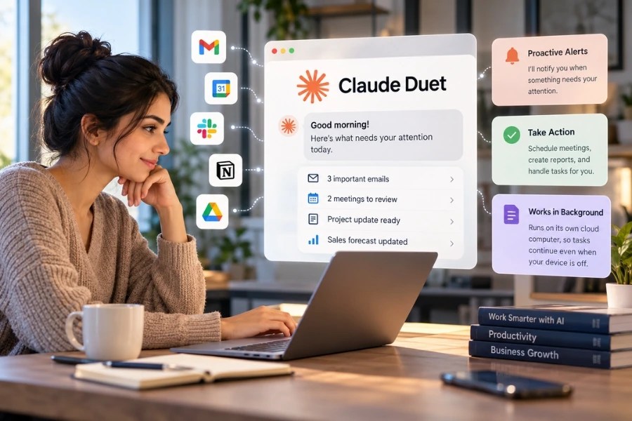 Claude Duet by Anthropic, a proactive AI agent that sends a morning brief and works on tasks in the cloud