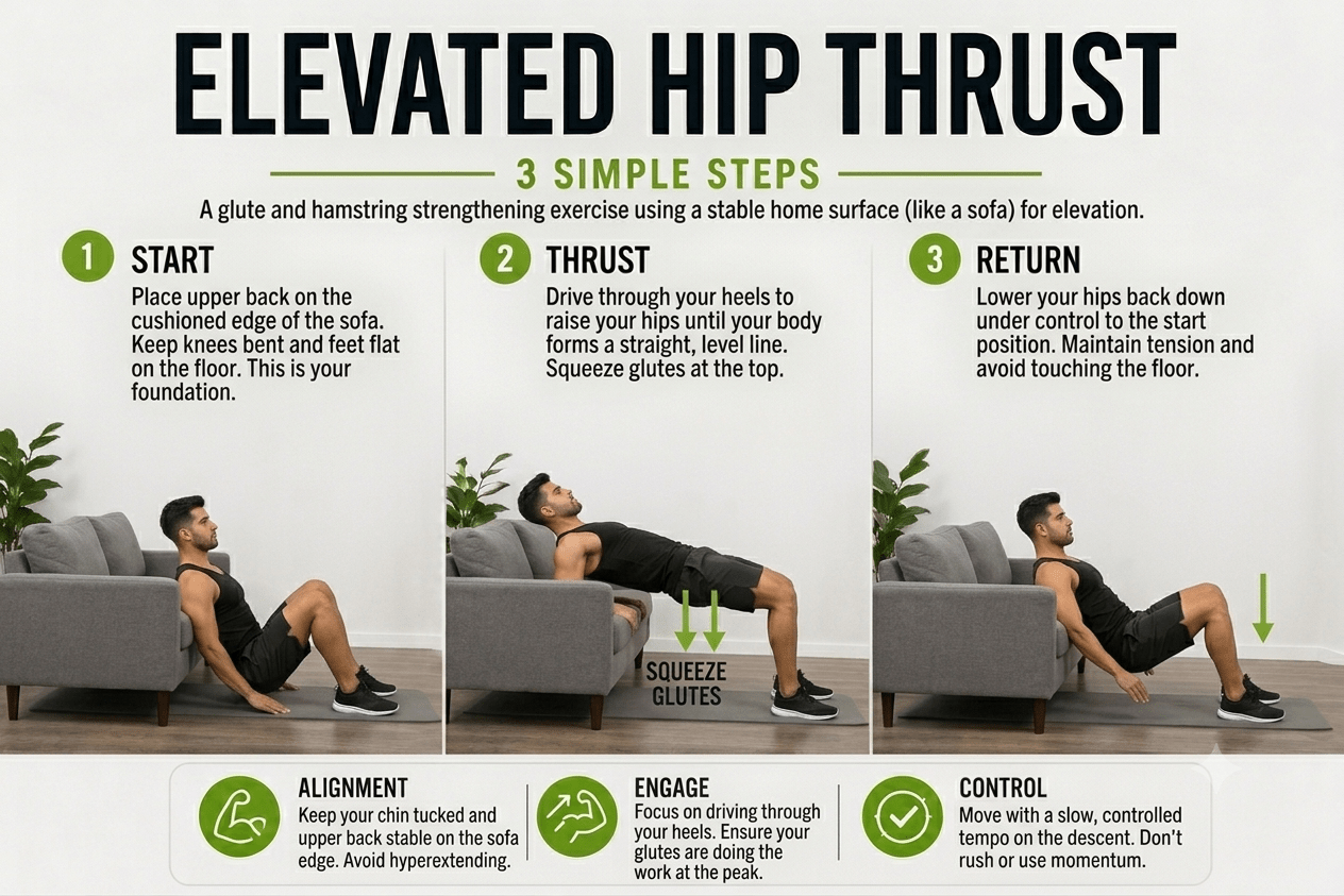 how to perform elevated hip thrust
