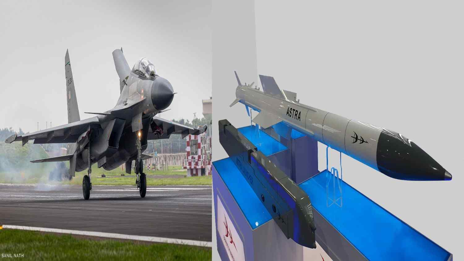 Su-30 MKI (left), Astra Mk2 (right)