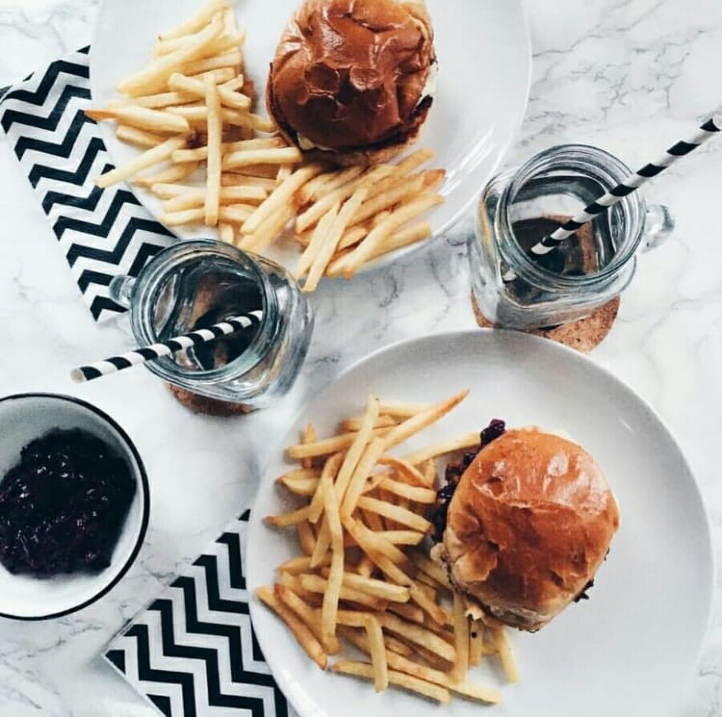 After a long day at the beach, a hamburger and fries usually does the trick.