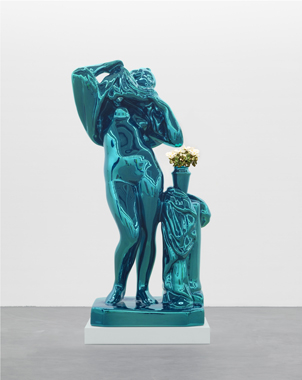 Metallic Venus high chromium stainless steel with transparent color coating, live flowering plants 100 x 52 x 40 inches 254 x 132.1 x 101.6 cm © Jeff Koons 2010-2012