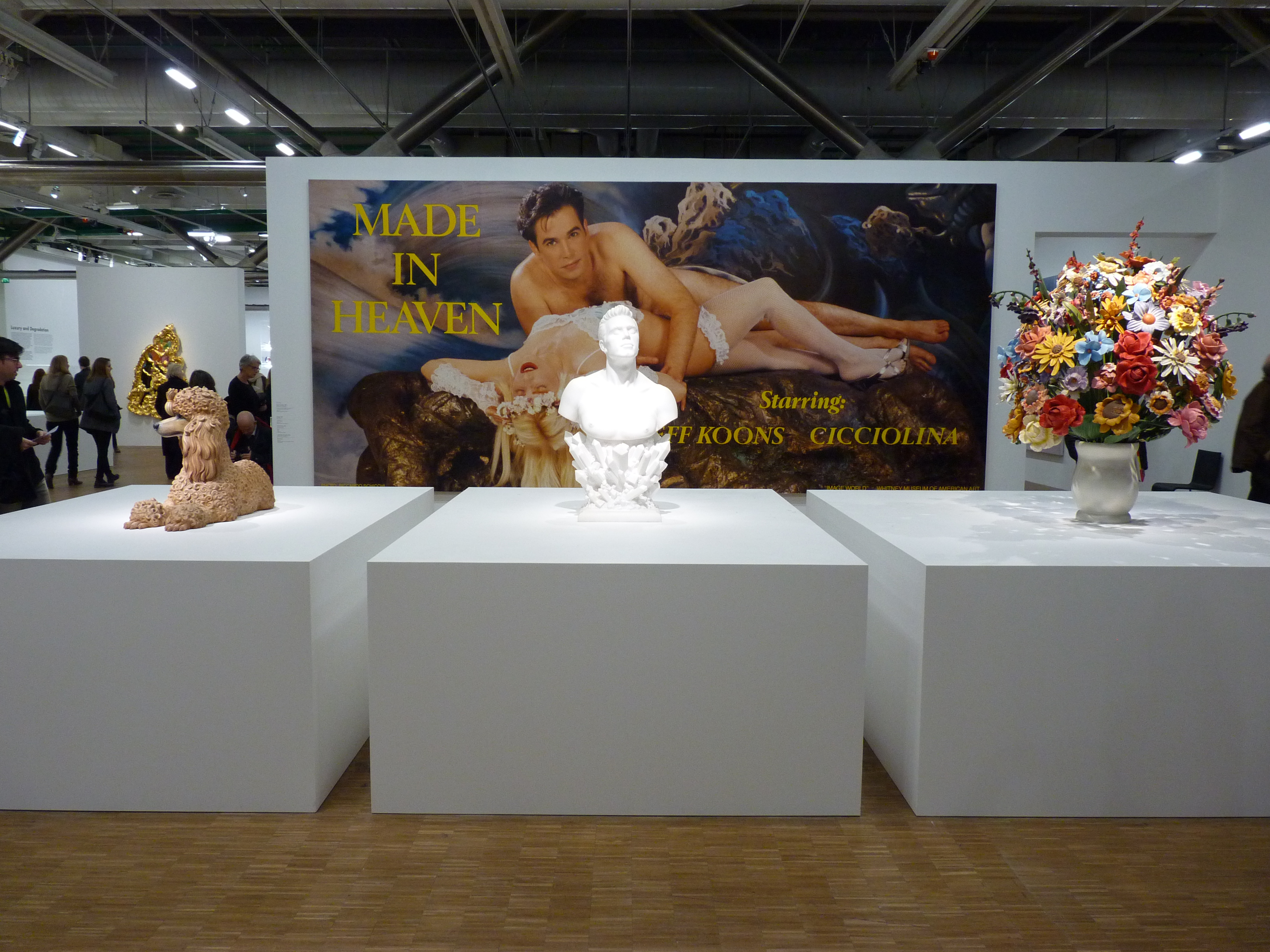 Photographie de l'exposition Jeff Koons au Centre Pompidou, série Made in Heaven © beaubourgetlenumérique.wordpress.com