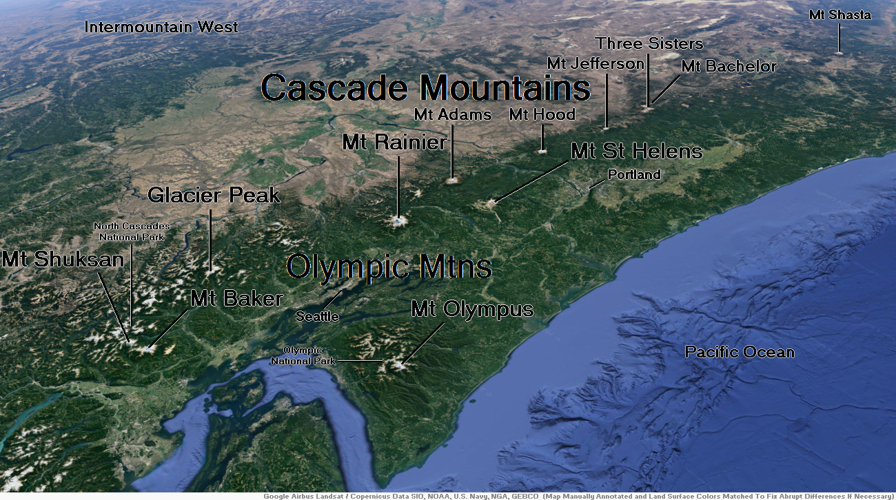 Map Of Cascade Mountains Beautiful Peaks 903 