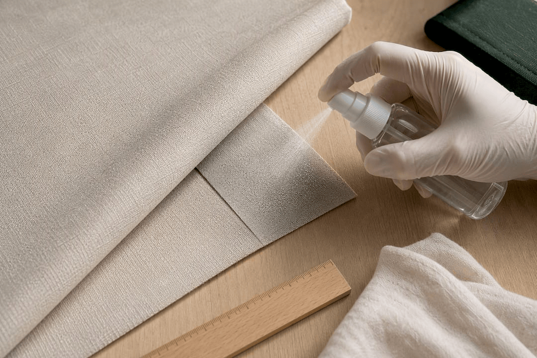 Testing fabric protector on hidden sample patch