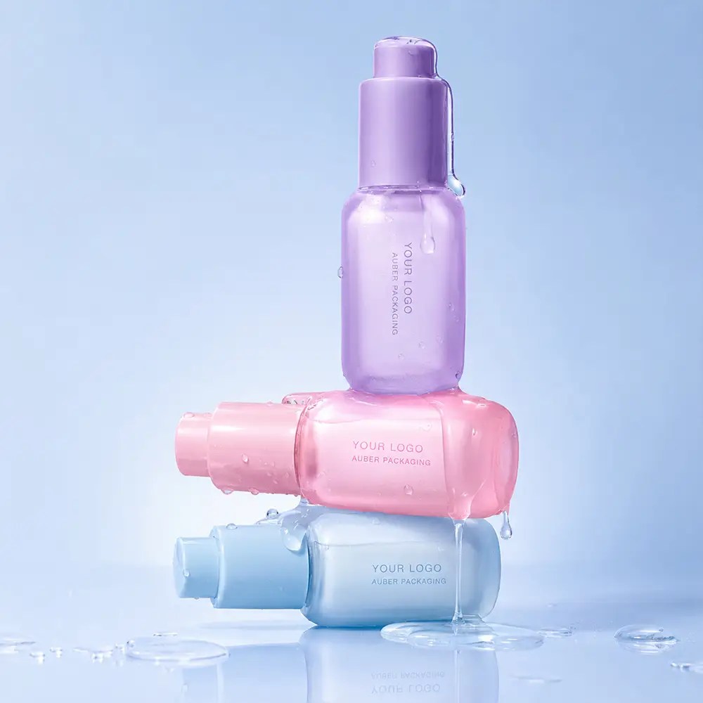 Frosted Glass Dropper Bottle blue serum packaging