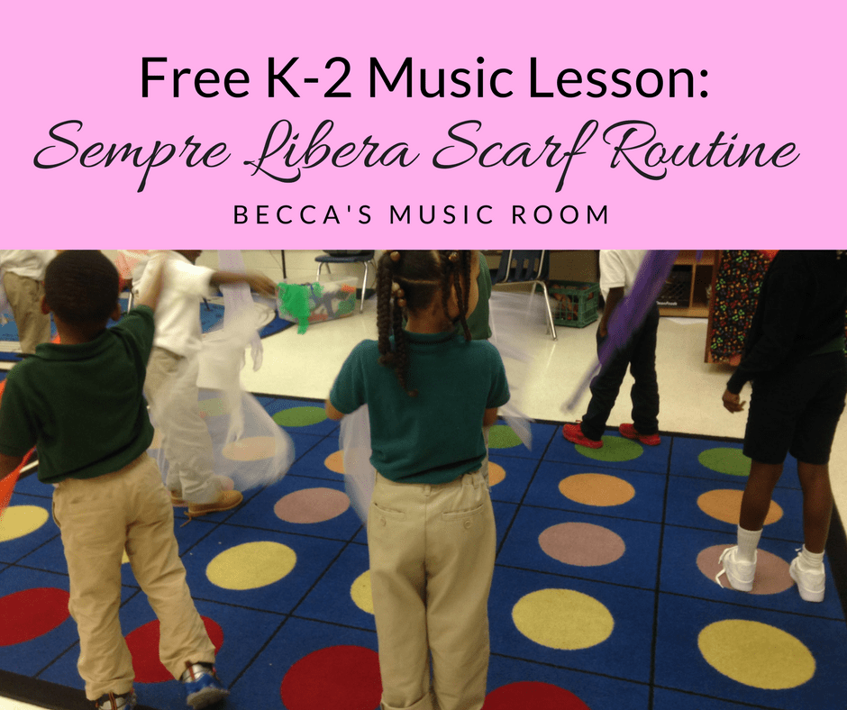 Free K-2 Music Lesson: Sempre Libera Scarf Routine. Becca's Music Room. A fun scarf routine to help teach my kindergarteners, 1st graders, and 2nd graders about opera. This piece is from La Traviata. Super fun opera scarf lesson!