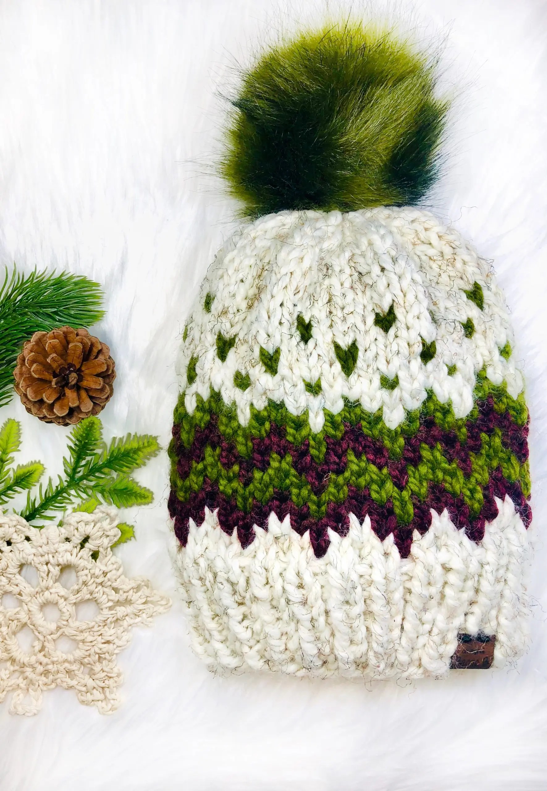 Free Knitting Pattern: Fair Isle 5-Color Beanie Winter Hat