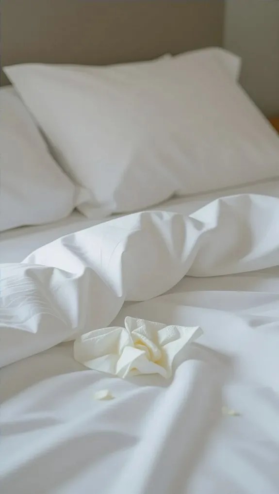 wash sheets immediately for hygiene
