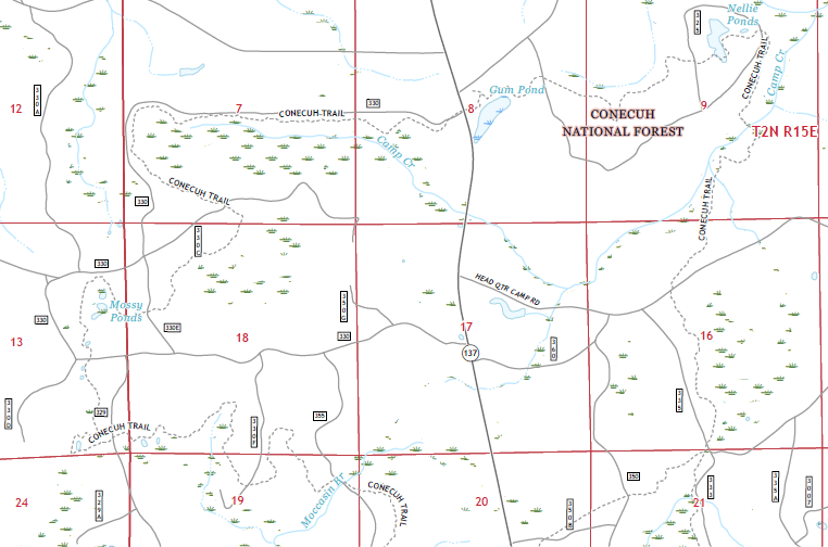 CCC Pinhoti Conecuh Trail North Map 