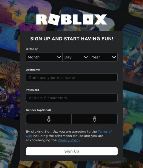 Make Account Roblox H Ng D N T O T I Kho N D D Ng Sign Up Screen 