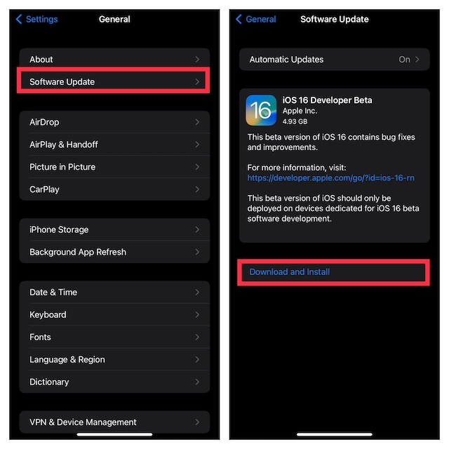 iOS 16 బీటాను డౌన్లోడ్ చేసి, ఇన్స్టాల్ చేయండి