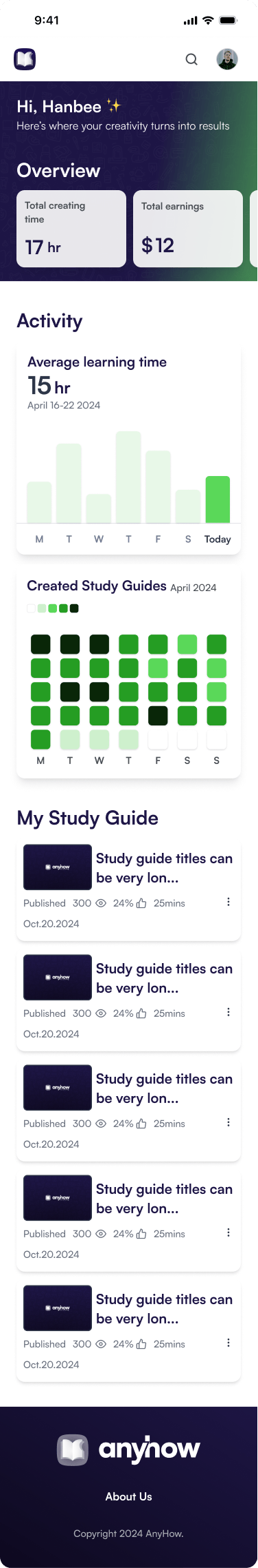 Content Creator Dashboard(Mobile)