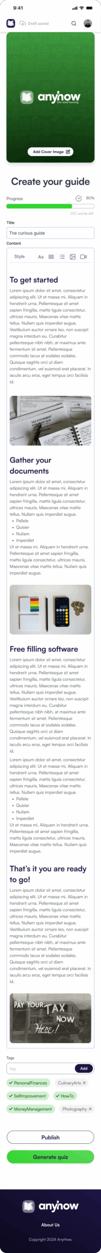 Guide – Input Content