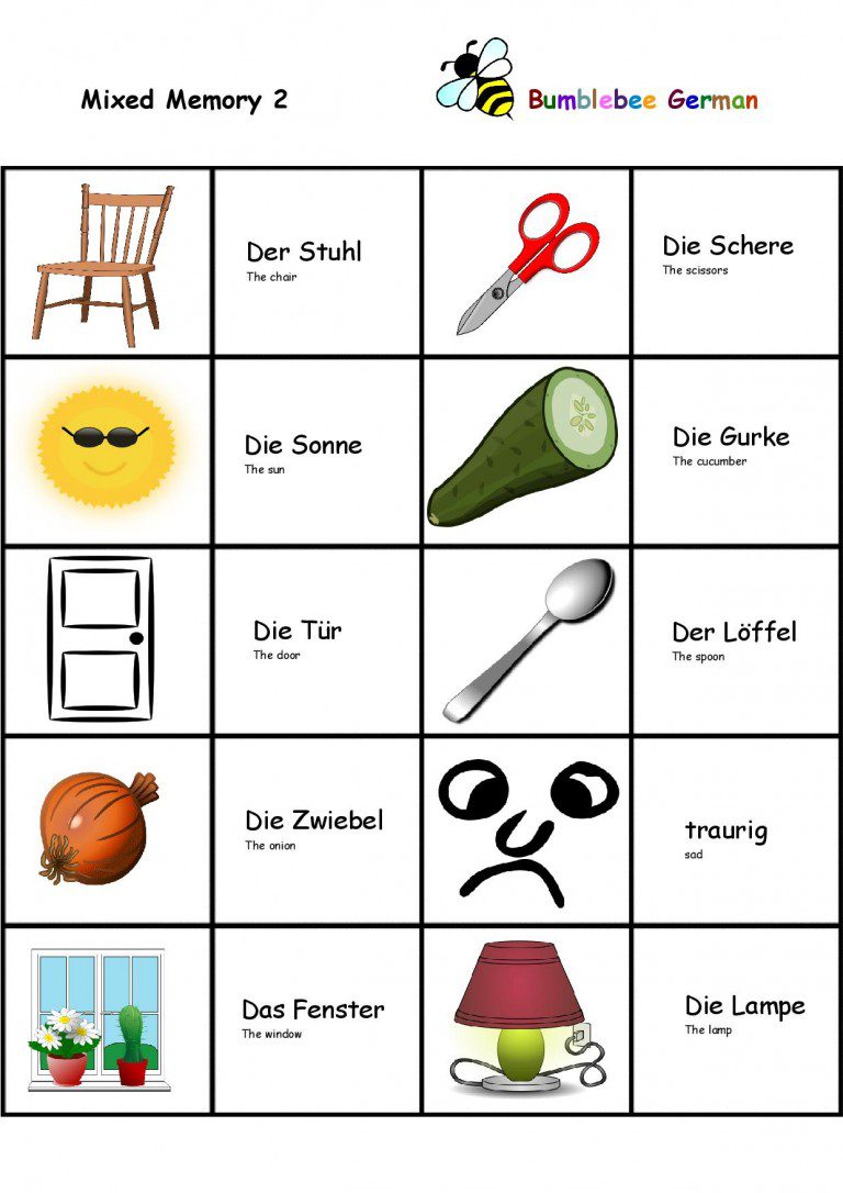 German worksheets for kids