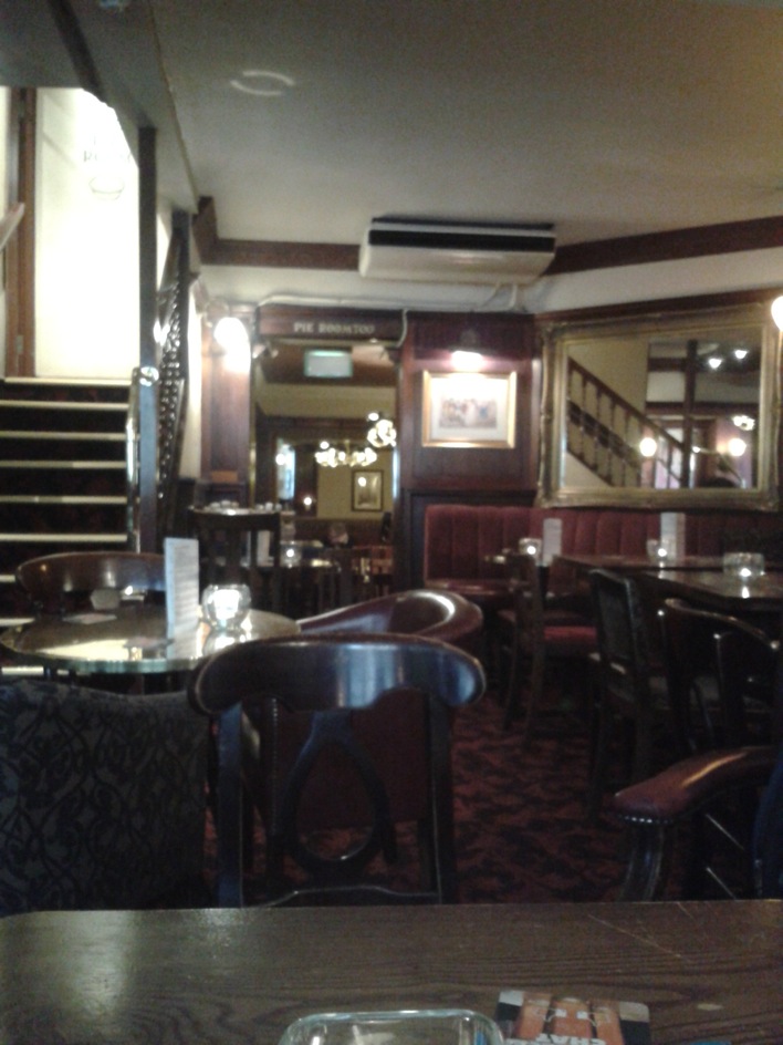 Inside the pub at a quiet moment