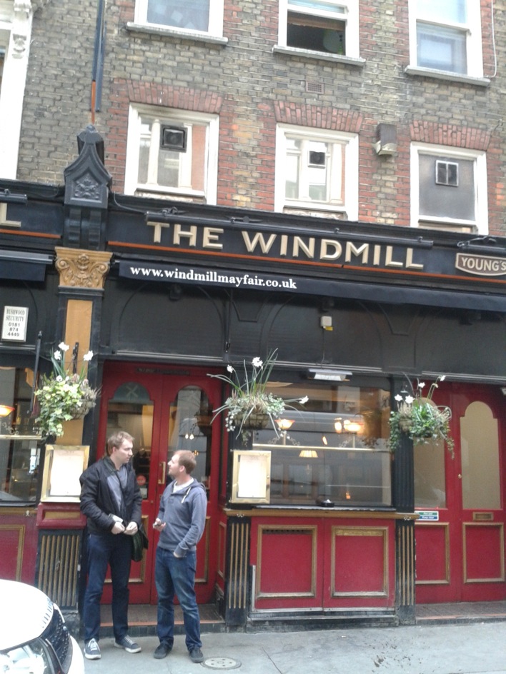 Mike and Sparky outside The Windmill