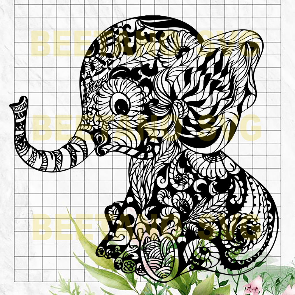 Free Mandala Baby Elephant Svg Mandala Baby Elephant Cutting Files For Cricut Svg Dxf Eps Png Instant Download SVG PNG EPS DXF File