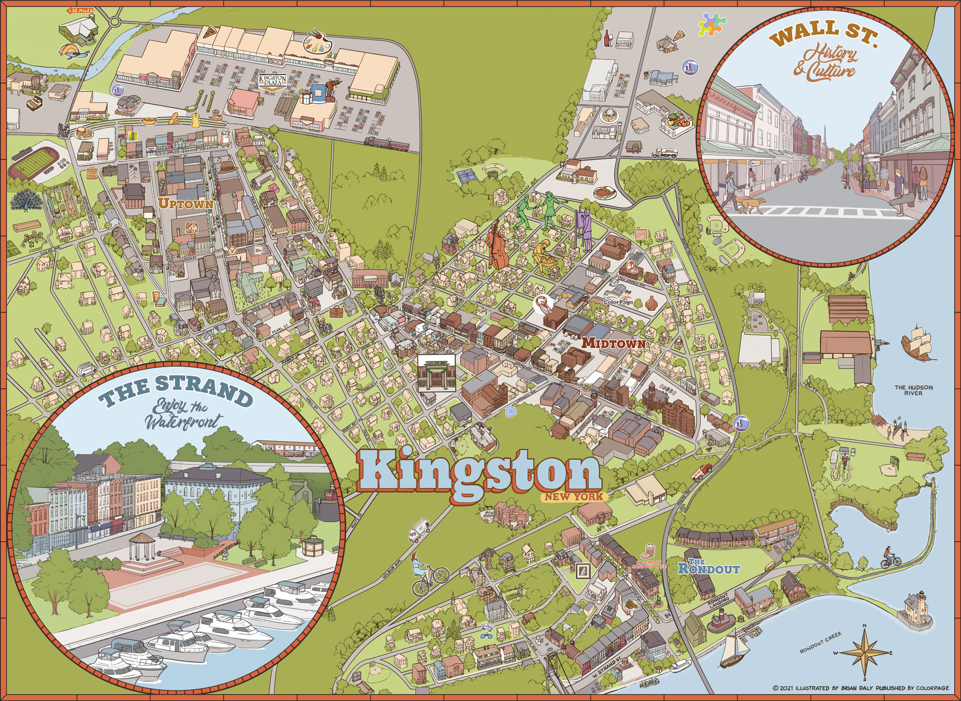 Kingston Map Brian Daly Design Visitors Guide 1920P.