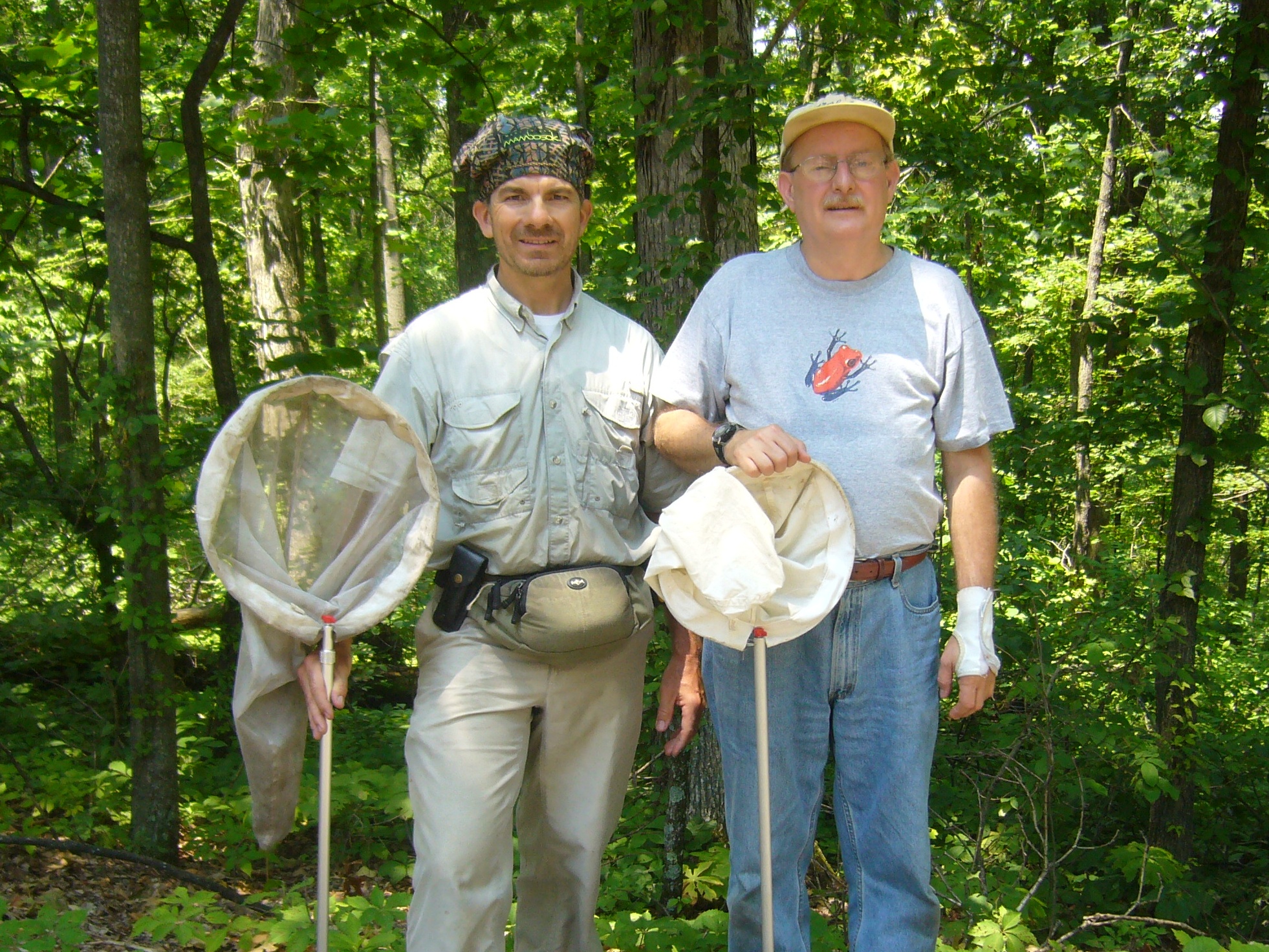 Me with the discoverer of Typocerus deceptus in Missouri Trail of Tears State Park, July 2008