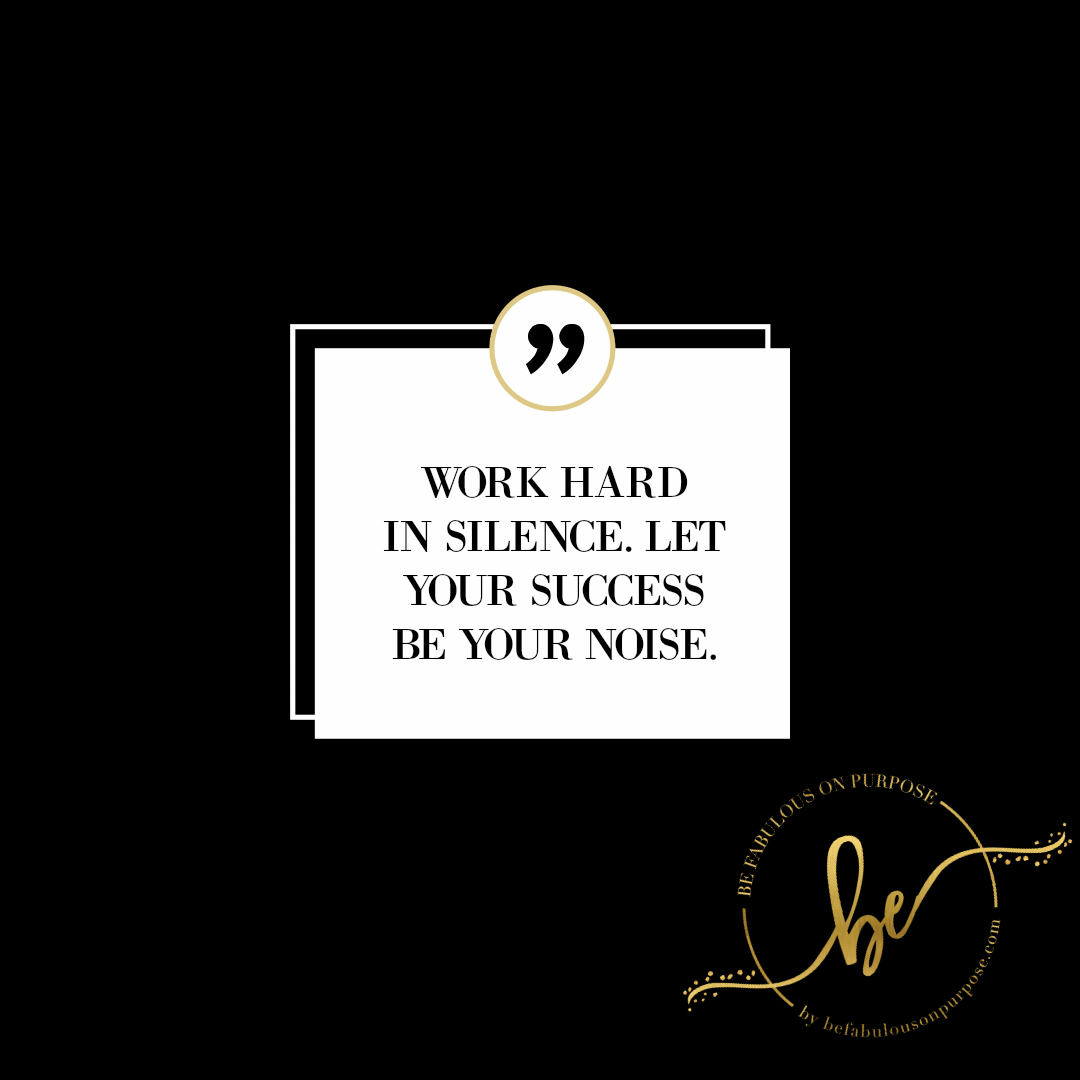 That thing that God spoke to you in silence, work on it in silence. I love the process of the caterpillar to butterfly ... metamorphosis. It doesn't speak of its transformation rather it begins its process and in time it's beauty is revealed.