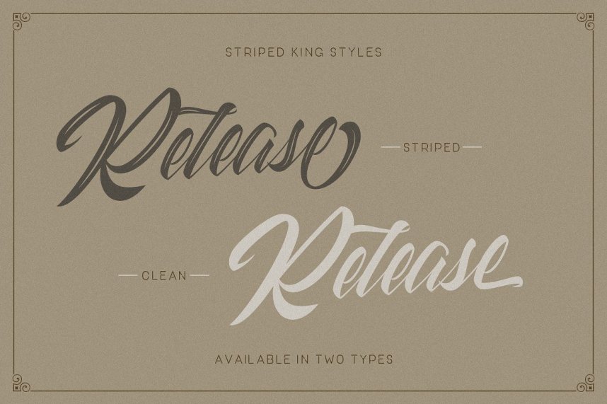 Striped King Script Font