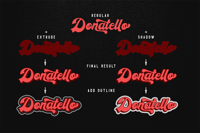 Donatello Retro Script Font preview image 2