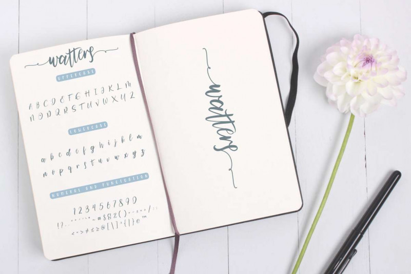 Watters Calligraphy Font preview image 3