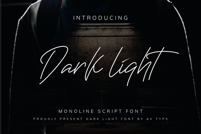 Darklight Monoline Script Font​​​​​​​