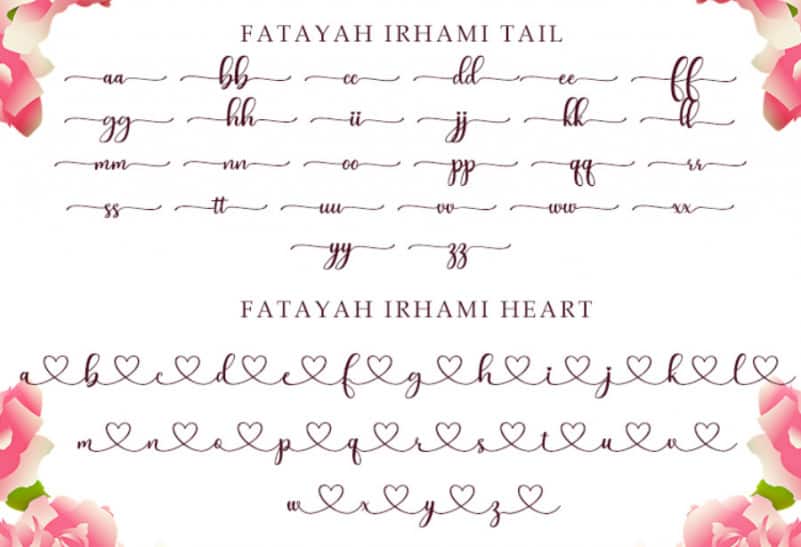 Fatayah Irhami Script Font preview image 4