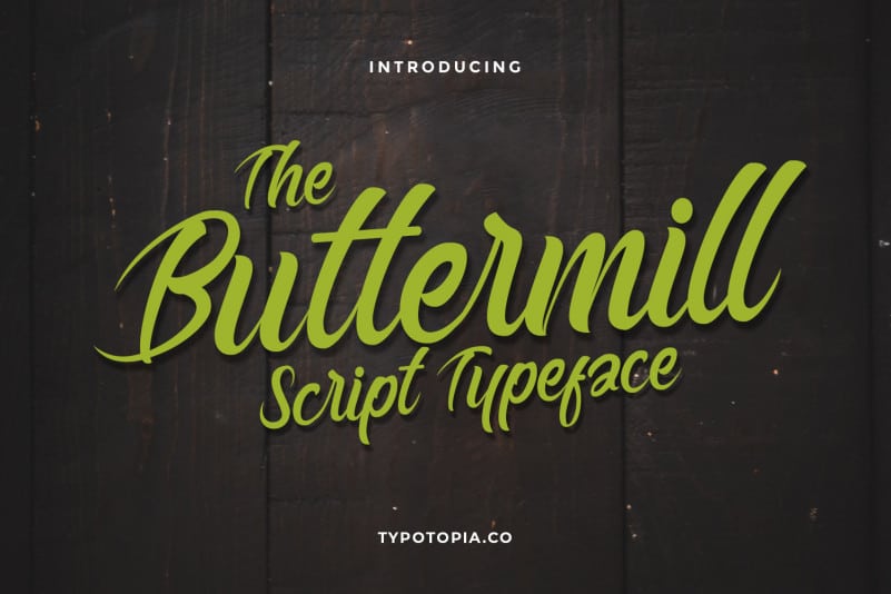 Buttermill Fancy Script Typeface