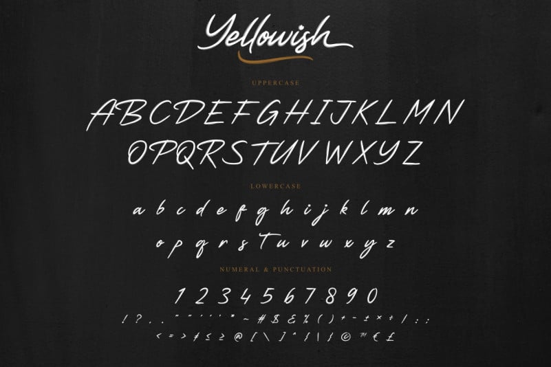 Yellowish Hand Brush Script Font preview image 4