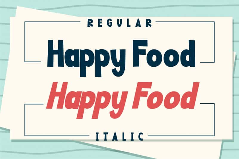 Happy Food Display Font preview image 2