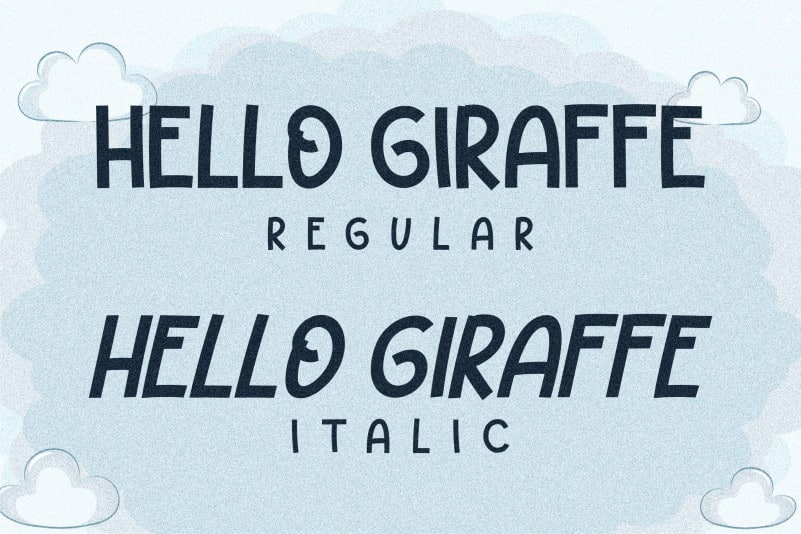 Hello Giraffe Display Font preview image 2