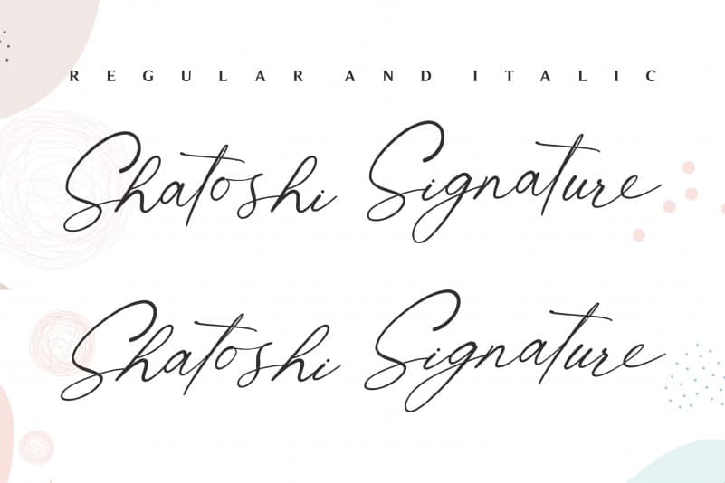 Shatoshi Signature Script Font preview image 3