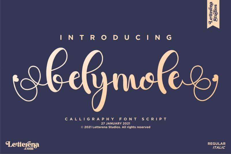 Belymole Calligraphy Font