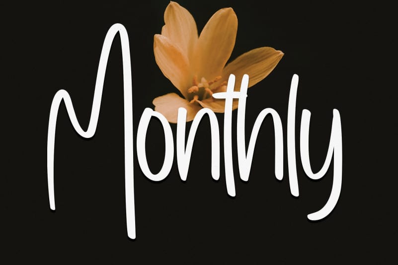 Monthly Script Font