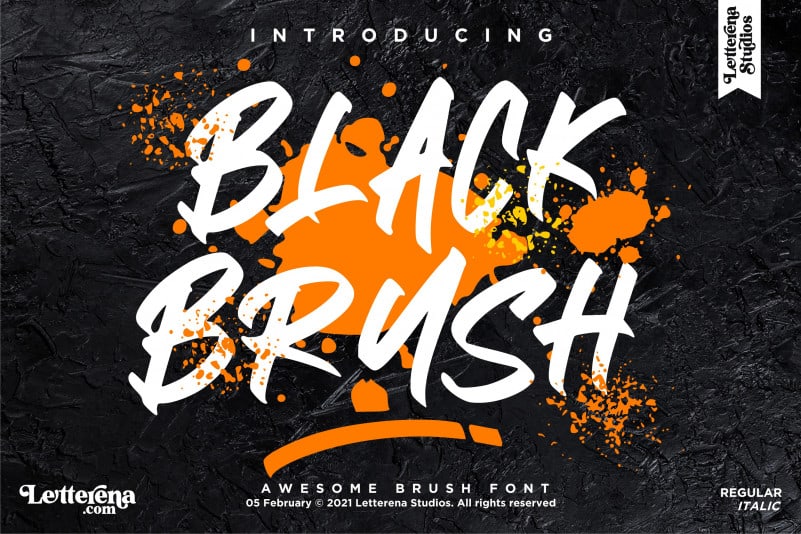 BLACK BRUSH Script Font