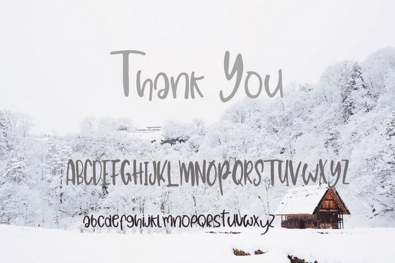 Rain Snow Brush Font preview image 3