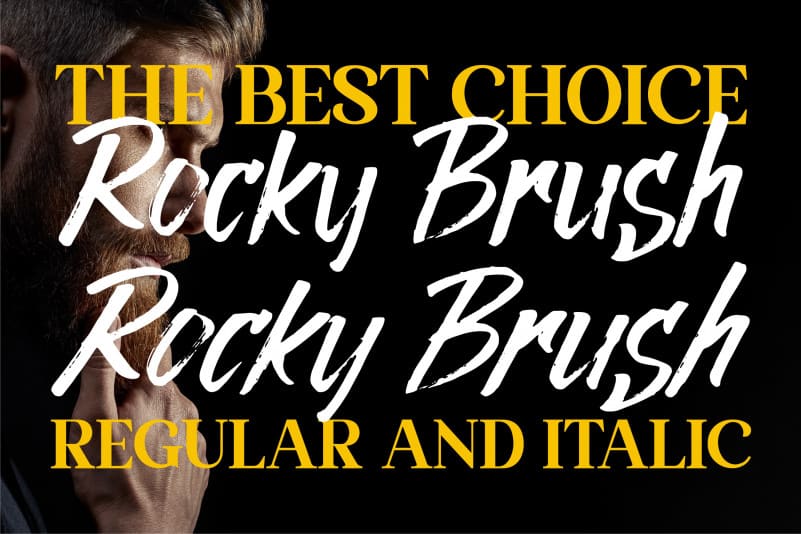 Rocky Brush Font preview image 3
