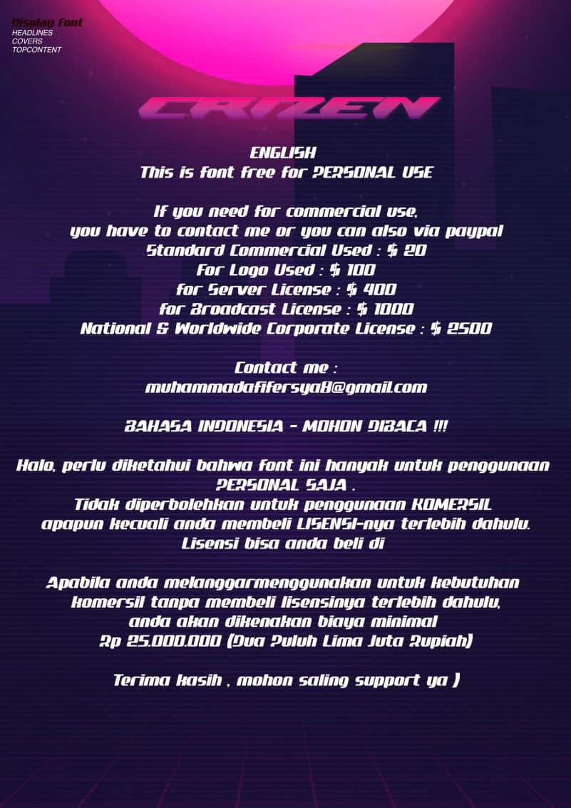 Crizen Display Font preview image 2
