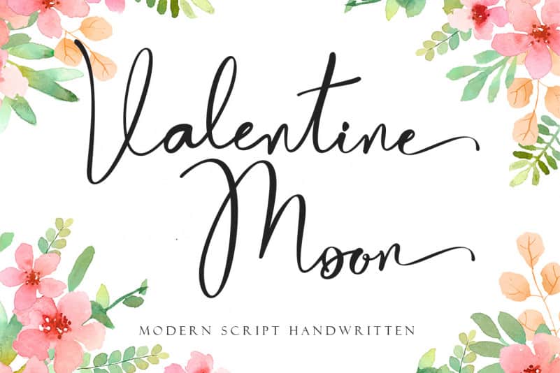 Valentine Moon Calligraphy Font