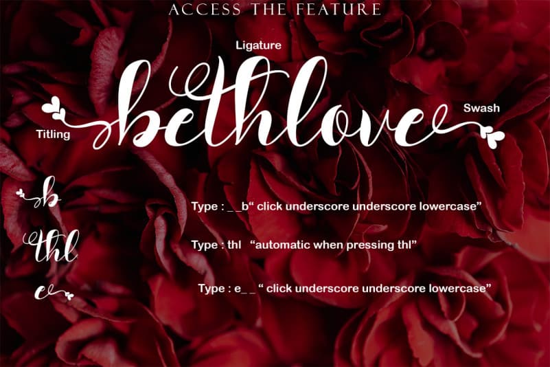 Bethlove Calligraphy Font preview image 4
