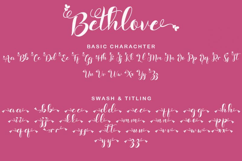 Bethlove Calligraphy Font preview image 5