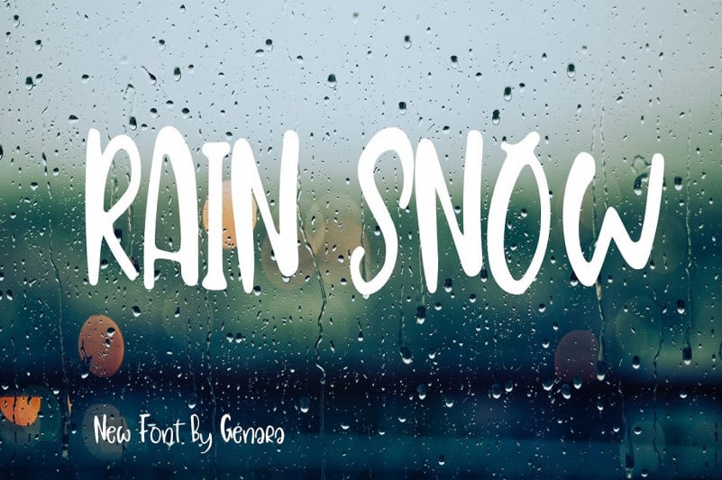 Rain Snow Brush Font