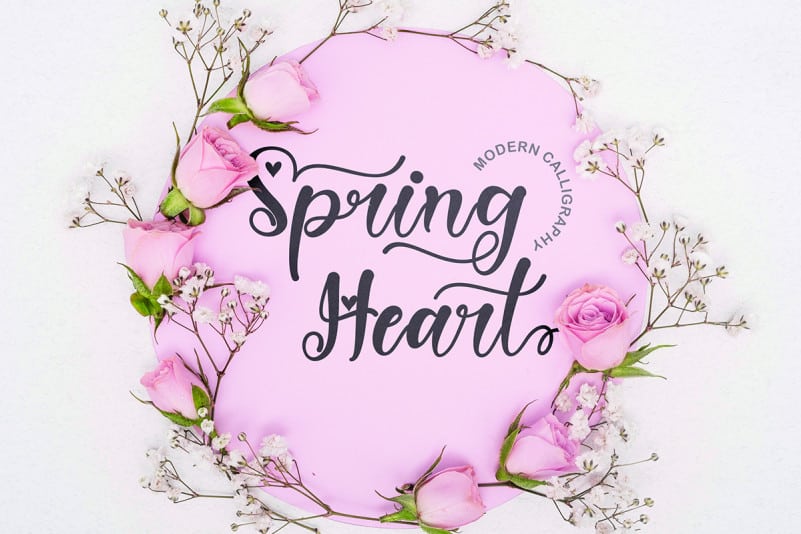 Spring Heart Calligraphy Font