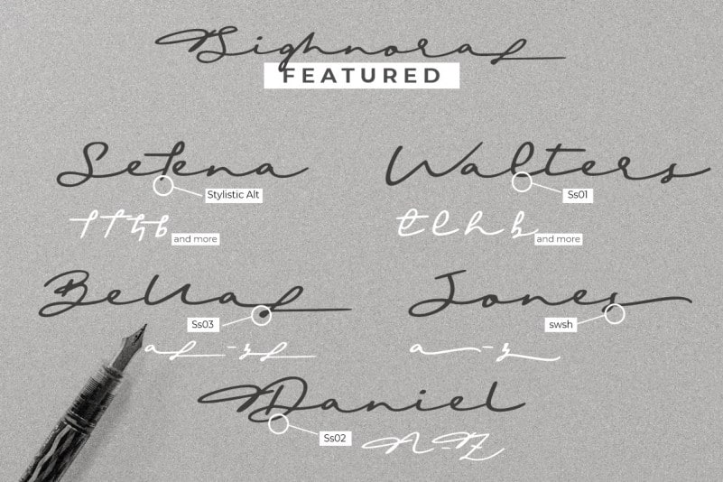 Sighnora Signature Script Font preview image 4