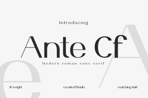 Ante Cf Sans Serif Font
